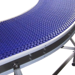 Поворотна стрічка конвеєрна PVC (ПВХ), PU (ПУ) модульна