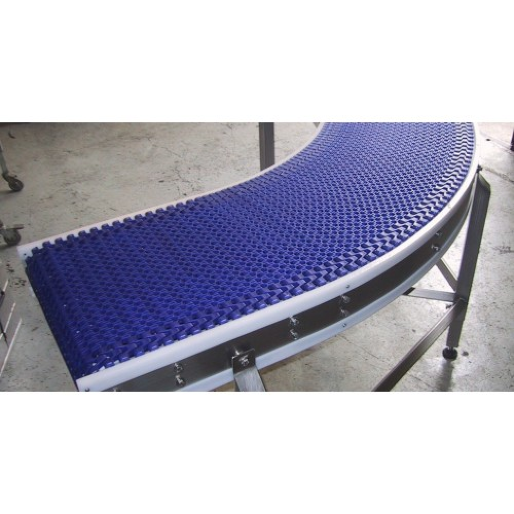 Поворотна стрічка конвеєрна PVC (ПВХ), PU (ПУ) модульна